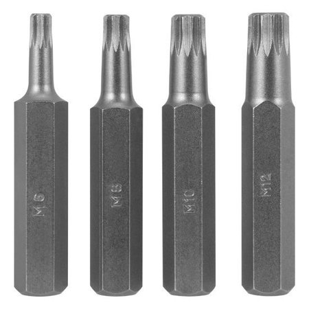 PERFORMANCE TOOL 4-Pc Serrated Wrench Set Triple Sq Bit S, W1395 W1395